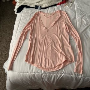 Over-sized Pink Long Sleeve Tee